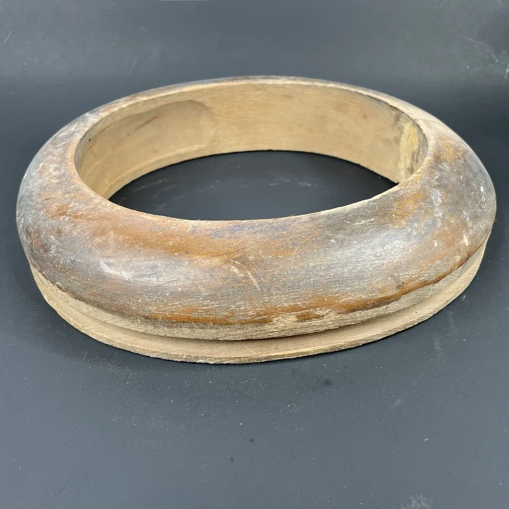 Vintage Unmarked Wood Hat Block Millinery Hatters Brim Mold Form 7 5/8 708
